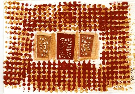 Red and Gold Abstraction by Sia