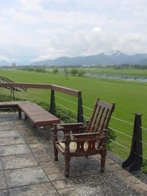 Bench on the river in I-Lan City