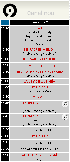Programació Canal 9