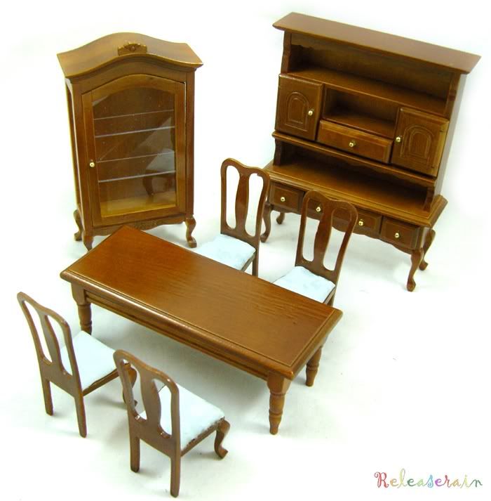 dollhouse miniatures 1 12 scale furniture set dining room  1  brand new