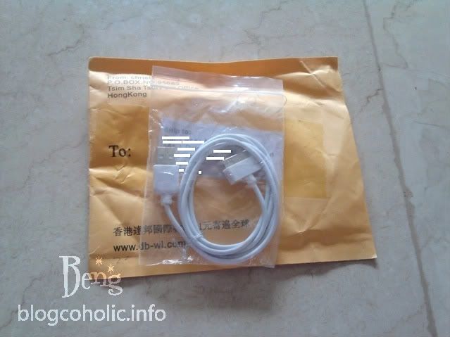 LOL. I finally received the item I bought at Ebay. It's an ipod touch USB charger because my previous charger is starting to get broken.