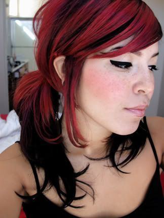 hairstyles with red streaks. red EMO hairstyles