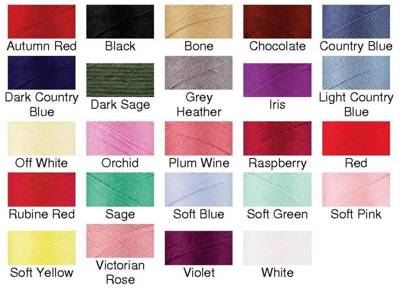 Caron Yarn Color Chart