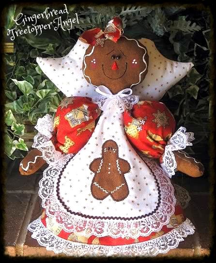 primitive gingerbread treetopper angel pattern 90 from primitive gingerbread treetopper angel pattern 90 from