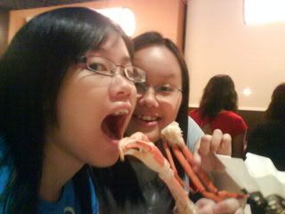 Enjoying the famous Japanese crabs