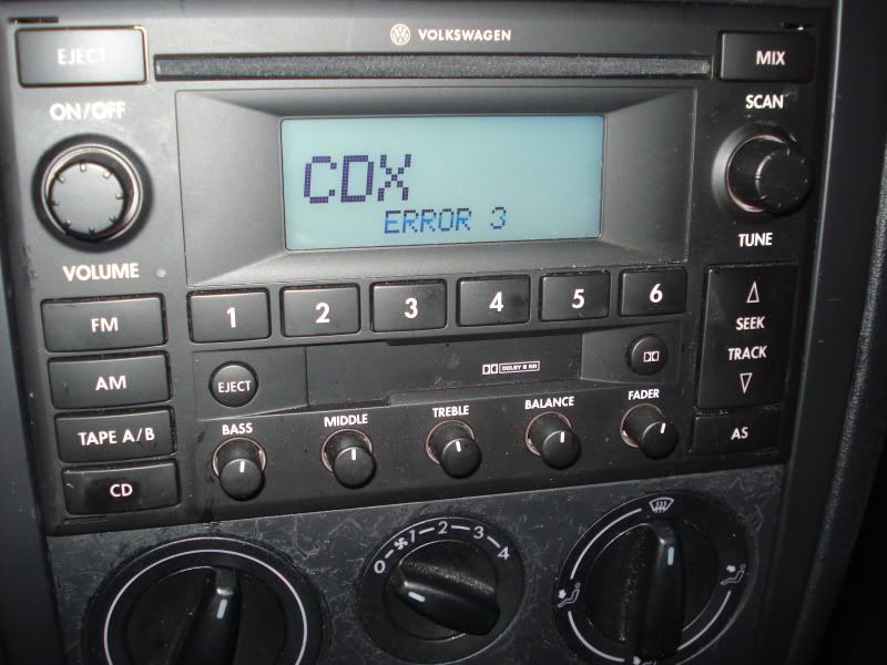error 3 on car cd and dvd player