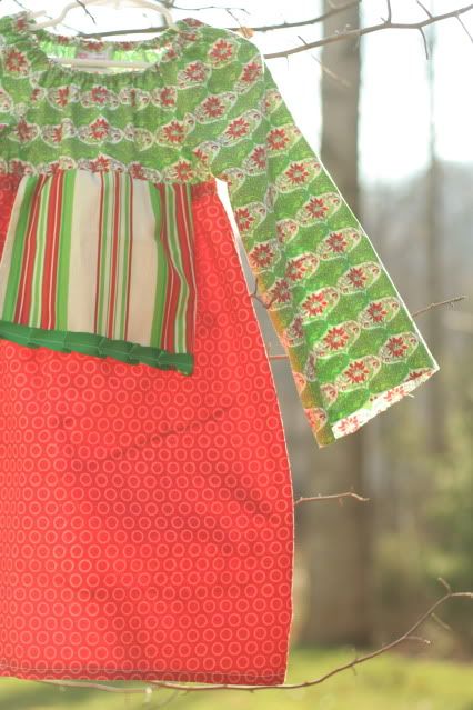 Christmas Apron Peasant Dress, Size 4
