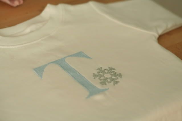Personalized Snowflake Shirt, Pick your letter color and size