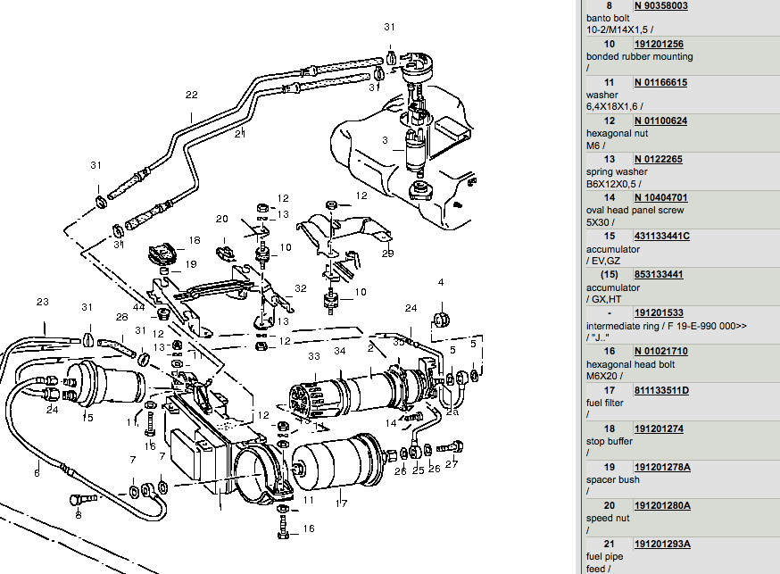 VW GOLF· What are those parts called by the rear fuel pump ... volkswagen cabriolet fuel system diagram 
