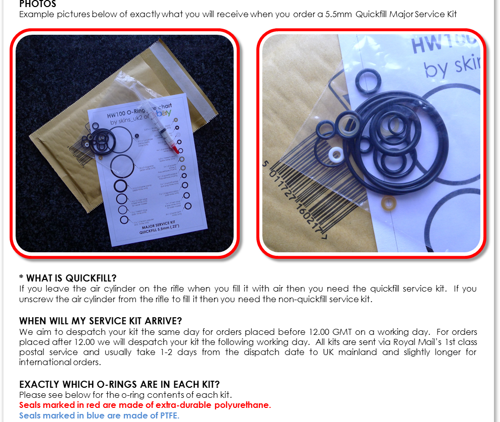 WEIHRAUCH HW100 Polyurethane PTFE O Ring seal kit eBay