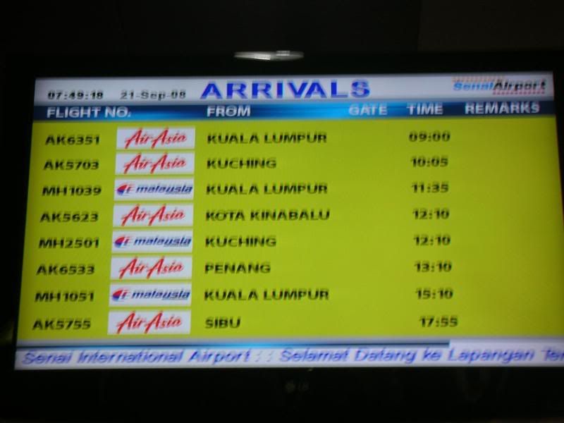 Arrivals board