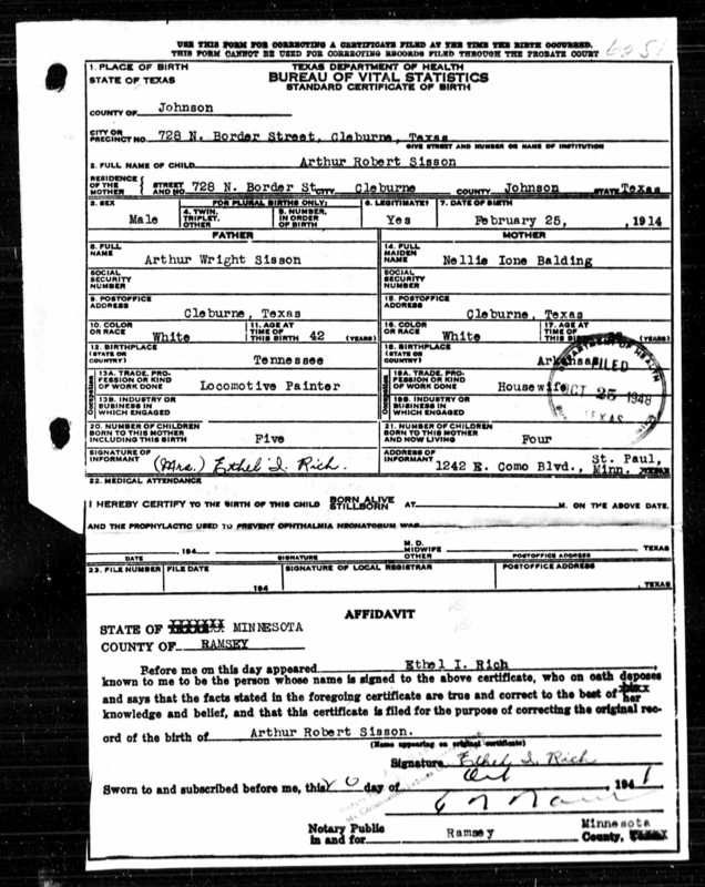photo Arthur Robert Sisson birth cert.jpg