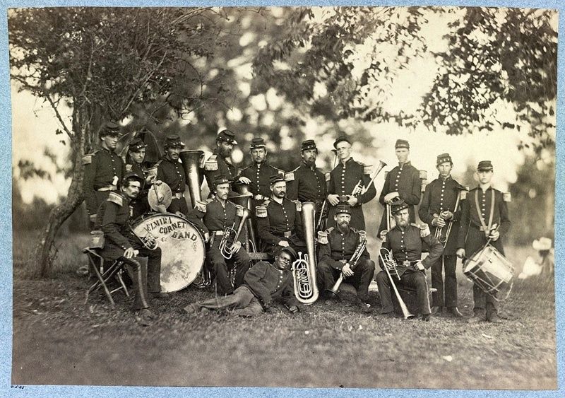 photo Elmira Cornet Band Thirty-third Regiment of the New York State Volunteers July 1861.jpg