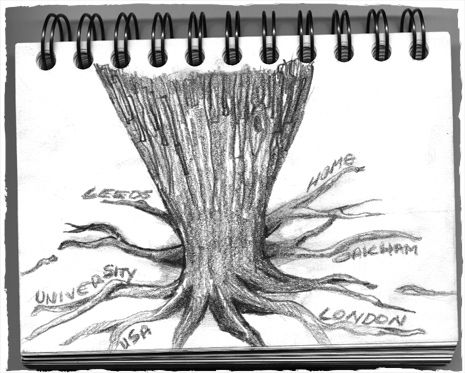 roots pencil sketch