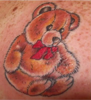 Colored Care Bears tattoo - Grumpy Bear! Bears accept developed to become 
