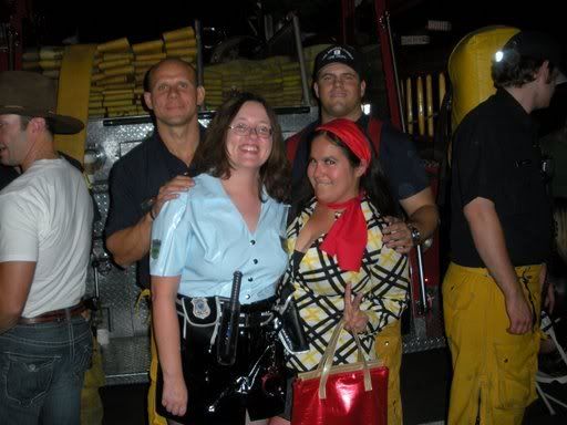 Yes, these are real firemen!  Or else really, really dedicated to their craft, seeing as they had a truck and all.