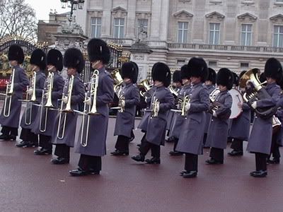 The Buckingham Palace marching band.