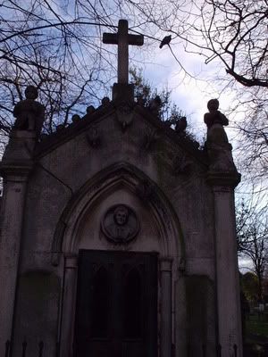 Mausoleum in Brompton Cemetery. Note the medallion of what I presume to be the occupant.