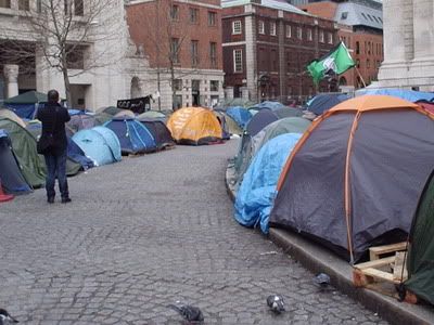 Occupy London tents set up in front of St. Paul's Cathedral.