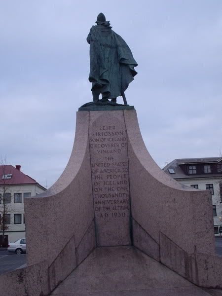 This statue of Leif Eriksson is right outside the church.