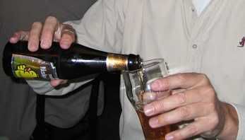 Pouring beer