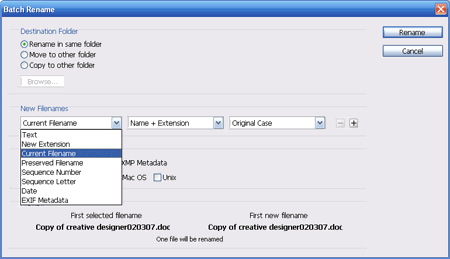 adobebridge02 How to Batch Rename Filenames