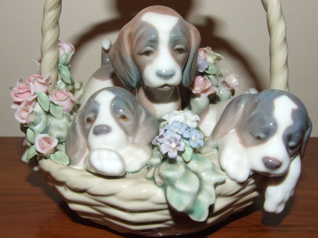 lladro basket of puppies