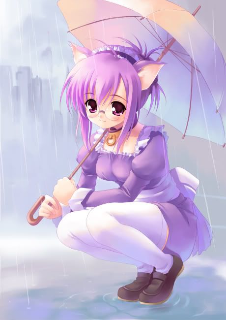 NekoInTheRain.jpg Anime Purple image by IntoxicatedPanda