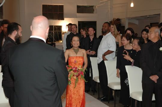 Laura walks down the aisle