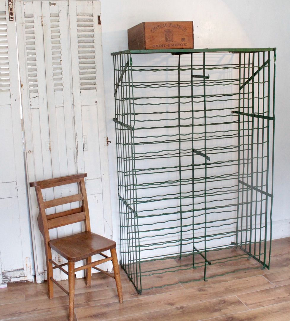 VINTAGE INDUSTRIAL AUTHENTIC FRENCH CHATEAU METAL WINE CAVE CAGE RACK