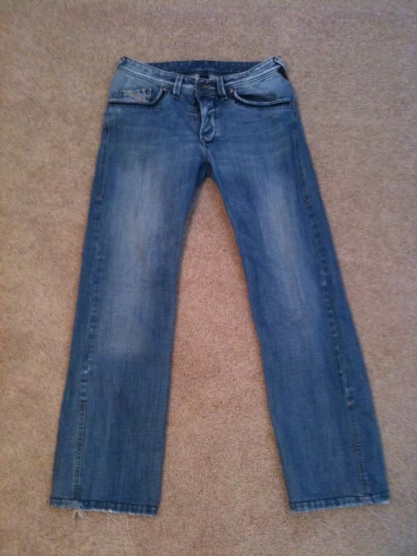 Diesel Busky jeans, 31x34 but hemmed using original hem to about 32 1/2. Diesel Busky jeans, 31x34 but hemmed using original hem to about 32 1/2.
