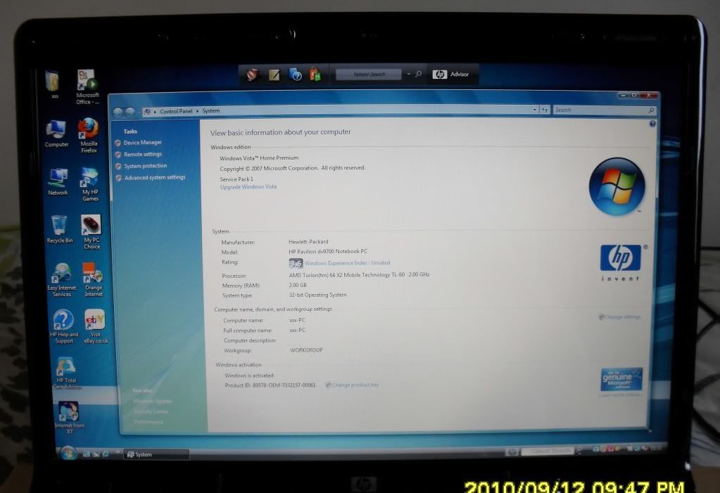 Details about HP DV9500 DV9000 DV9700 LAPTOP 2.0GHZ 2GB 250GB 17 WIFI