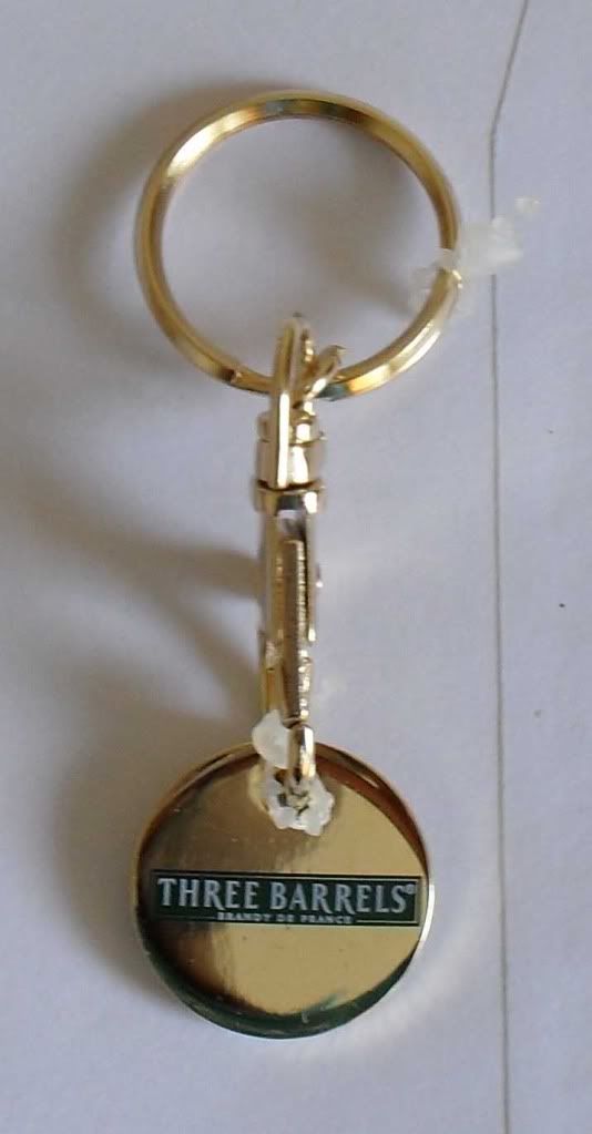 Official Three Barrels Brandy Key Ring Locker Coin £5 Ebay