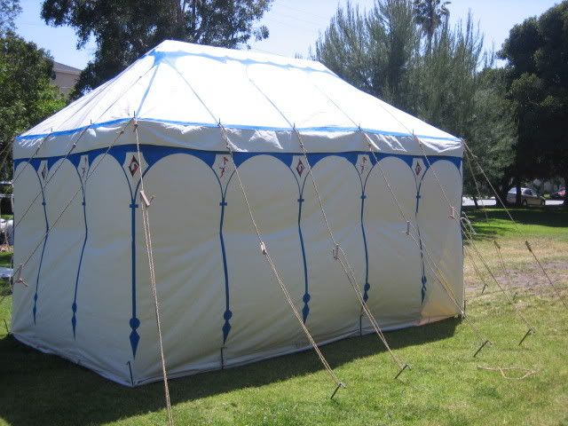 side and back of the tent