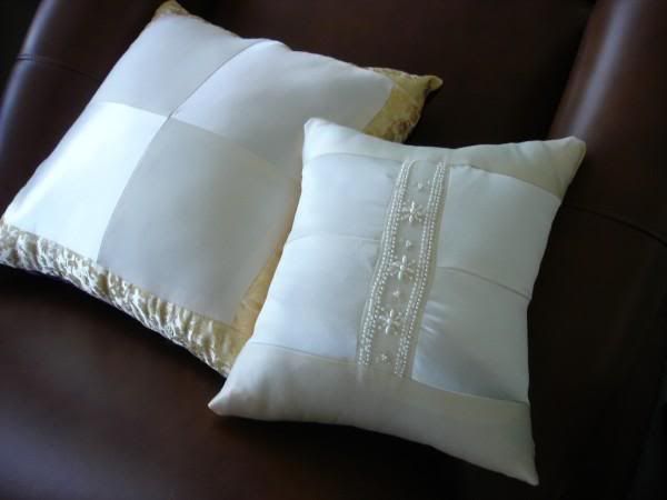 Pillows from wedding dress