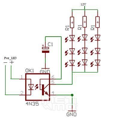 How to wire Pwr_LED to 12V to make lots of LED's blink in standby