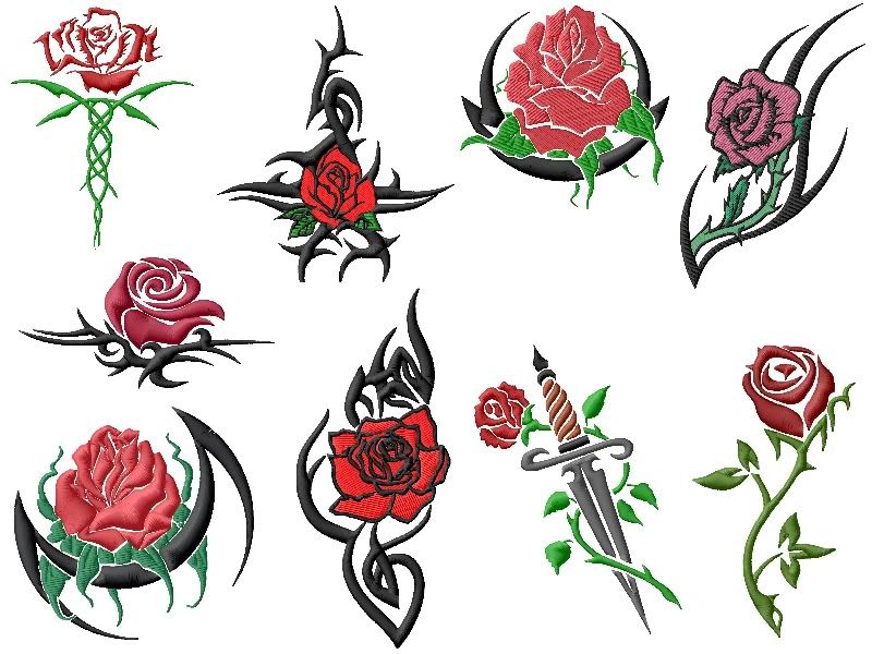 Tribal Rose Tattoo Embroidery Designs eBay