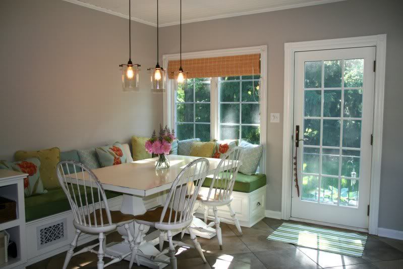 Window & Pillows for Kitchen window seat banquette