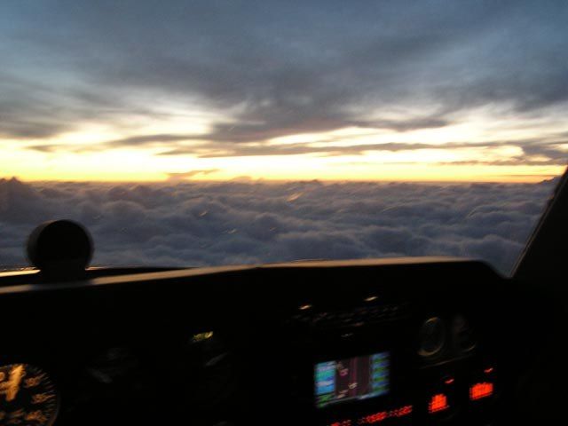 sunset from 10,000 feet