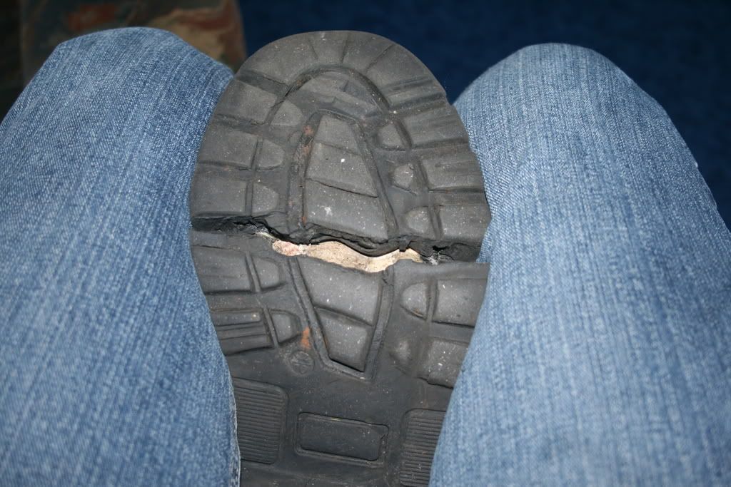 Torn shoe