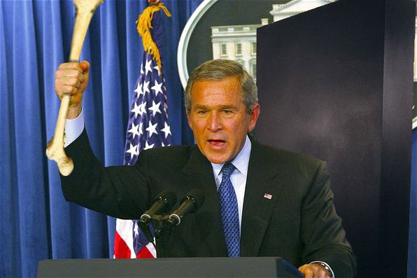 Bush changes stance on Evolution, evolves.
