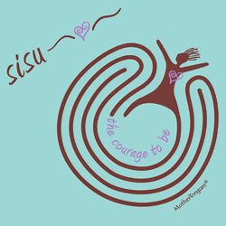 Sisu t-shirt w Dancing Woman Labyrinth