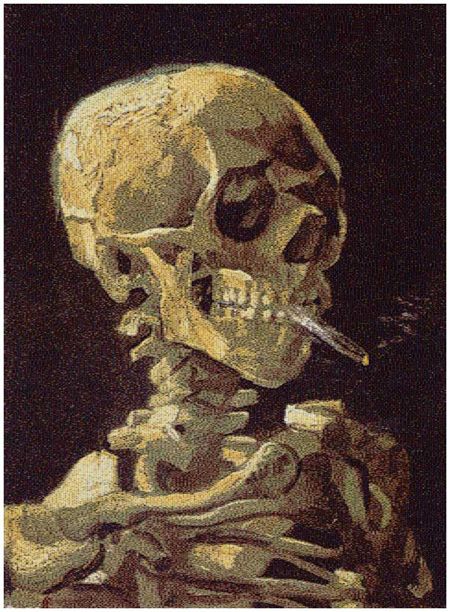Skull with Cigarette by Chris Jordan