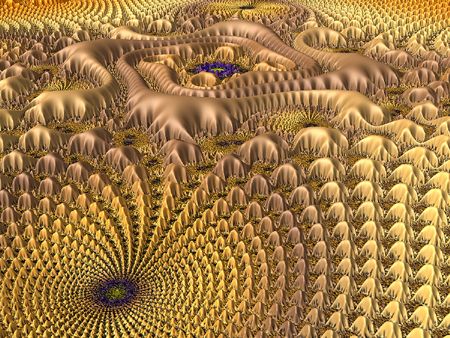 Golden Mandelbrot Landscape by Duncan C