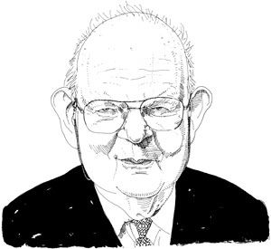 Drawing of Benoit Mandelbrot