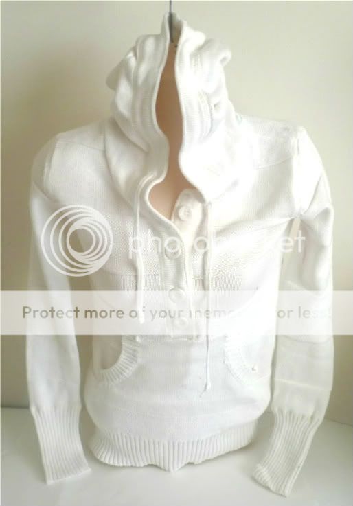 Womens AEROPOSTALE Solid Hooded Henley Sweater NWT $54.50 #9175  