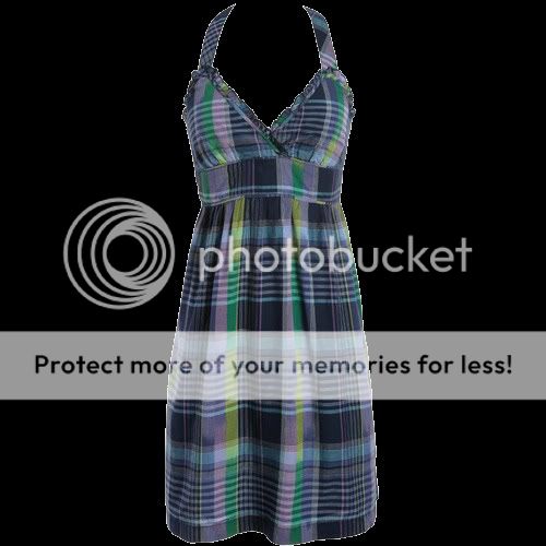 Womens AEROPOSTALE Plaid Crossover Halter Woven Dress NWT $44.50 #8522 