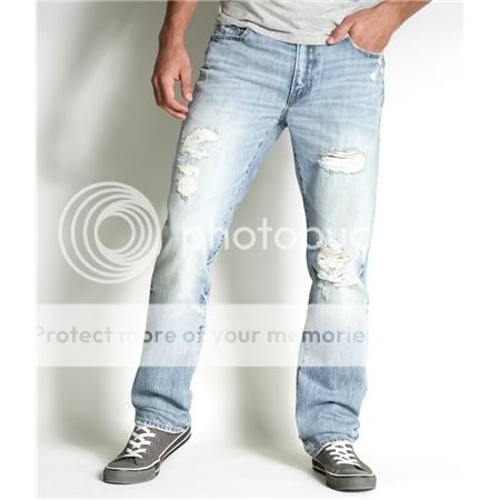 Mens AEROPOSTALE Straight Leg Destructed Essex Jeans  