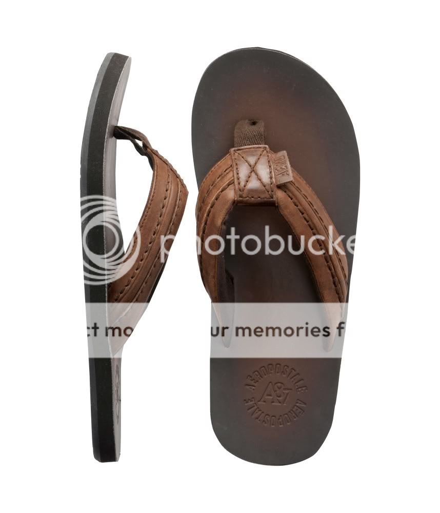 Mens Aeropostale Leather Corded Sandals Flip Flops