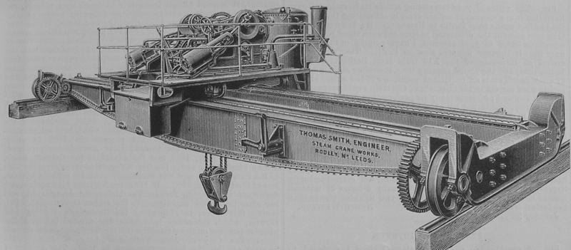 Steam-powered overhead crane